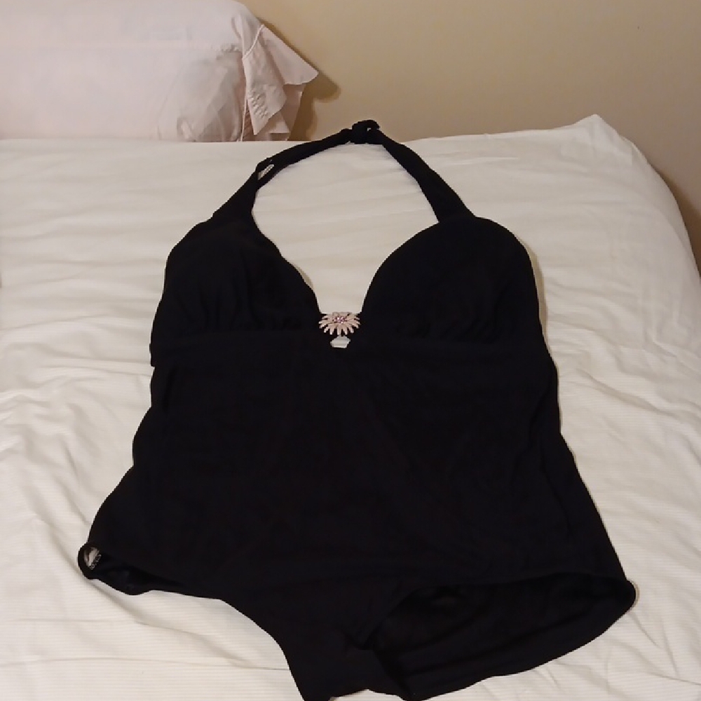 Black Halter Neck Swimsuit Vintage